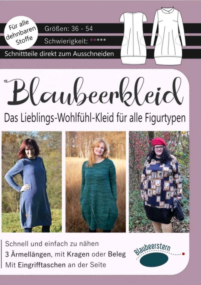 Blaubeerkleid Schnittmuster Papierausfertigung Damen in Berlin