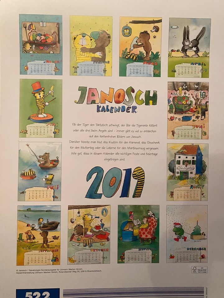 Großer Janosch Kalender 2019/2022 in Niedersachsen Rinteln