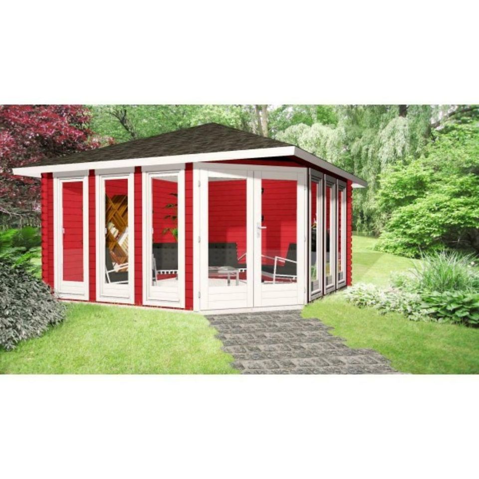 Gartenhaus Blockhaus Gerätehaus Holz 390x300cm, 40 mm, 403941 in Versmold