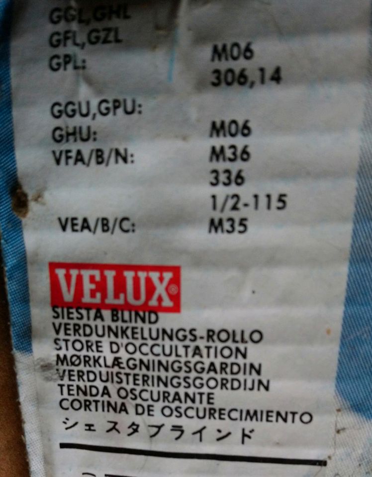 VELUX Verdunklungsrollo Dachfenster Siesta Blind Neu unverbaut in Ziegenrück