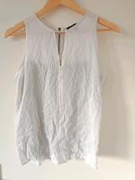 sommertop Bluse T-Shirt Mango weiß olivgrün Batik V-Ausschnitt Essen-West - Frohnhausen Vorschau
