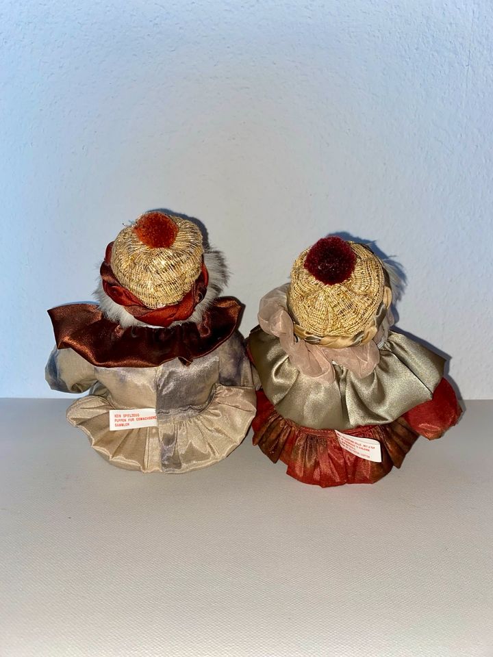 Porzellanpuppe Clown Figur Duo in Bingen