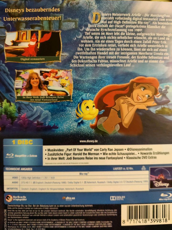 Blu Ray - Ariel die Meerjungfrau - Disney - Glitzer Pappeschuber in Preetz