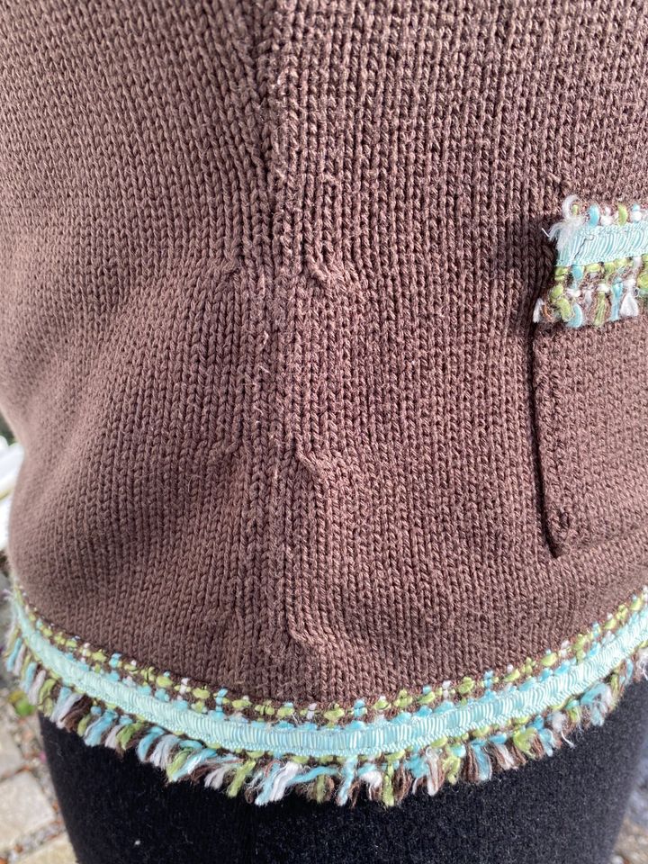 Strickjacke von Street One, braun, mint abgesetzt in Sprockhövel