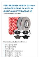 FEBI Bremsscheiben 288mm für Audi VW Hannover - Kirchrode-Bemerode-Wülferode Vorschau