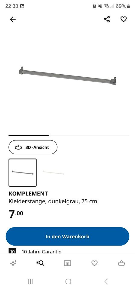 IKEA Komplement Kleiderstange NEU in Geisenfeld