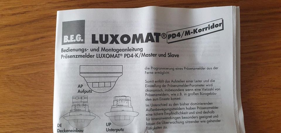B.E.G. Luxomat 92443 Präsenzmelder Korridor PD4-M-C/UP/EN/IN/FM in Düsseldorf