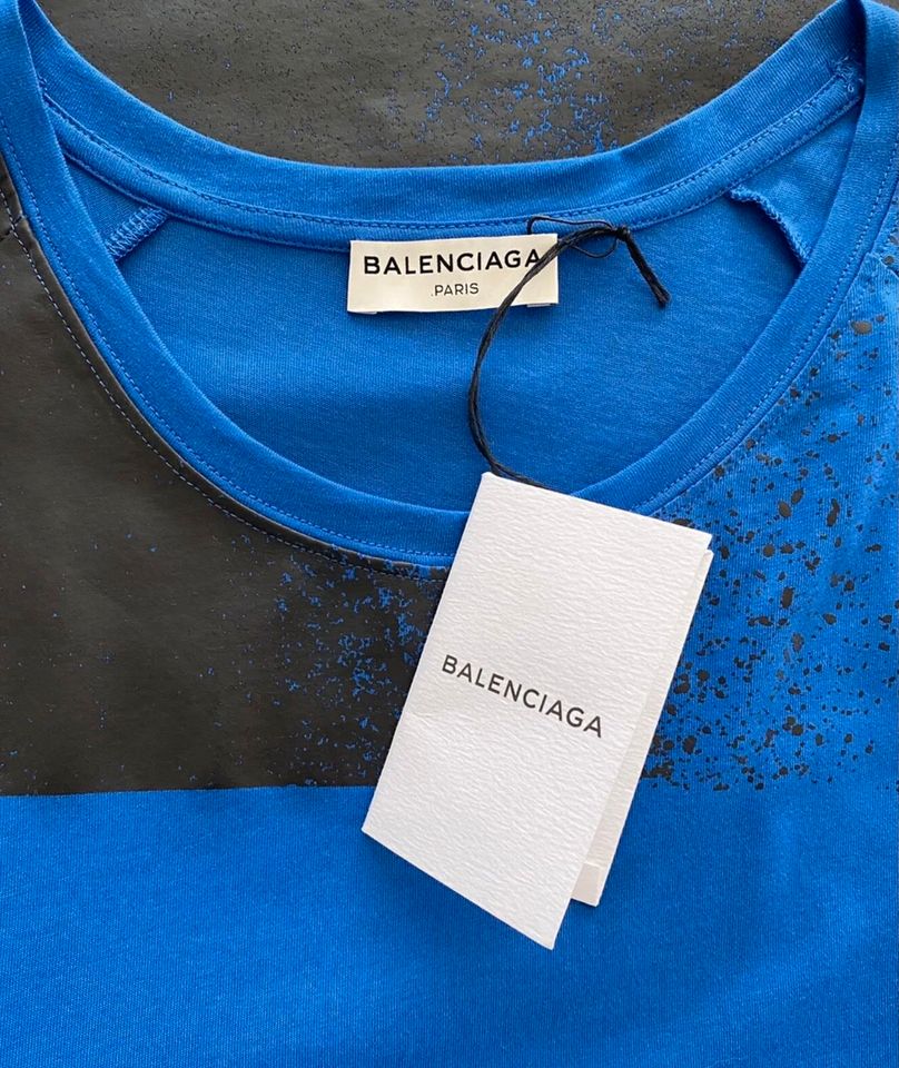 BALENCIAGA Herren Shirt Gr. L blau/schwarz in Krefeld