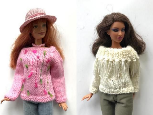 Barbie Curvy Kleidung,3St-Pullover.Neu.Handarbeit in Bad Nauheim