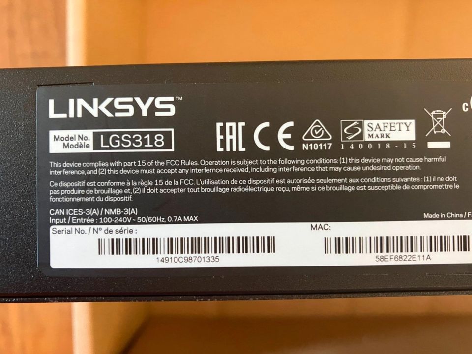 Linksys 18-port Smart Gigabit Switch, LGS318 - OVP - in Riegelsberg