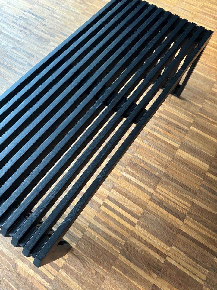 HKliving Slatted Bank 96 cm, schwarz in Berlin