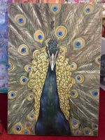 Gemälde Pfau acryl auf Leinwand. Nordrhein-Westfalen - Oberhausen Vorschau