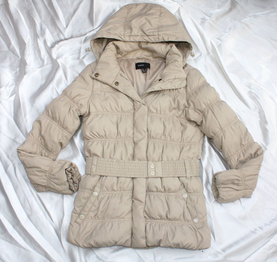 MANGO Daunen Steppjacke Gr.S Beige Sand Puffer Jacke Mantel 38 36 in Dortmund