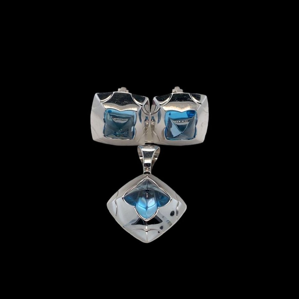 Bvlgari Bulgari Schmuckset Pyramid Anhänger + Ohrringe 18K Topaz in Ebersberg