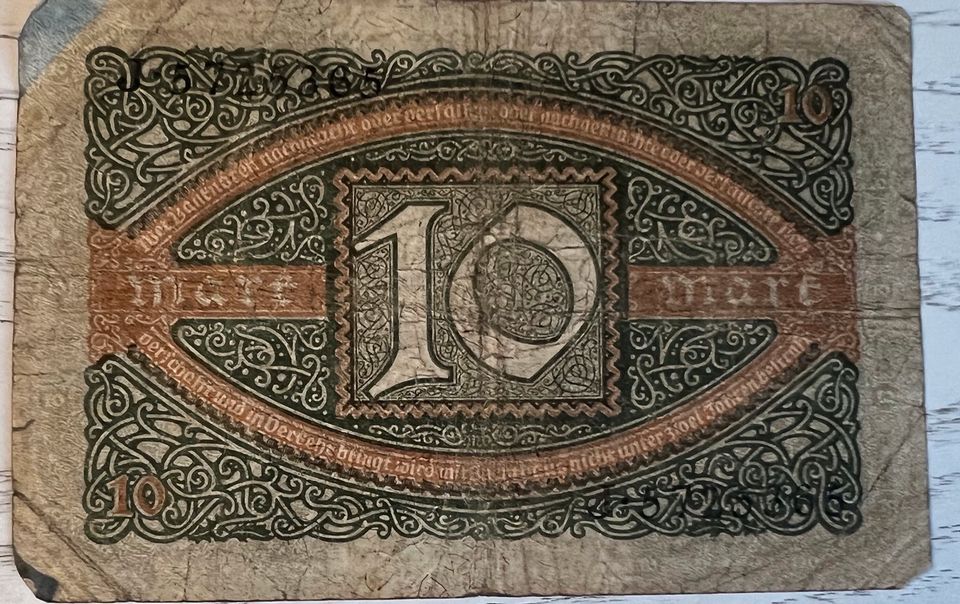 Reichsbanknote 10 Mark 6. Februar 1920 in Kiel