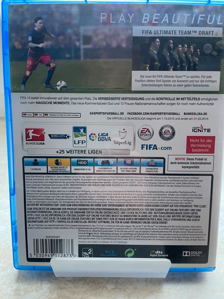 FIFA 16 Ps4 Spiel in Klostermansfeld