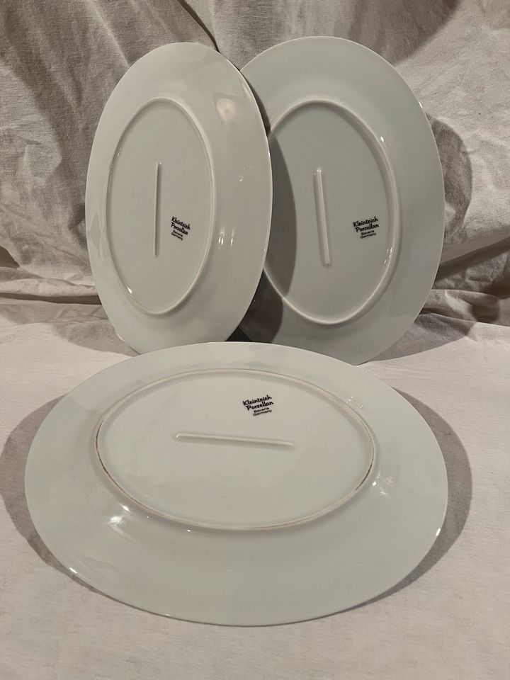 Unbenutzt: drei ovale Platten von Kleinteich Porzellan in weiß in Hausach