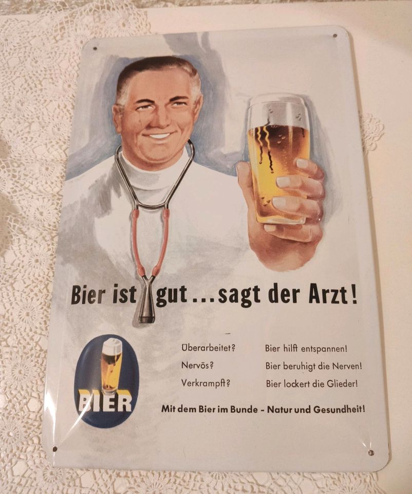 Retro Blechschild Bier ist gut.... in Künzelsau