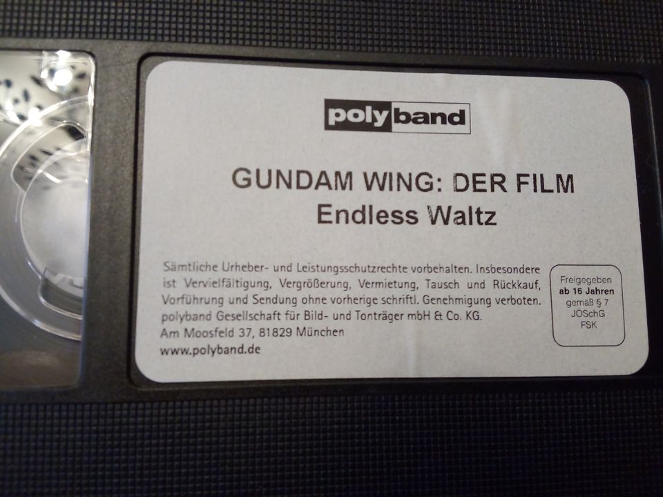 Gundam Wing: der Film Endless Waltz VHS Kassete 70525-1 Neuwertig in Melle