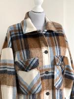 Zara Damen Jacke Karo Check Boho Blogger XS 34 S 36 blau beige Berlin - Zehlendorf Vorschau