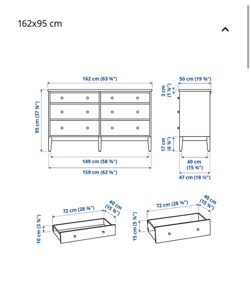 IKEA Idanäs Kommode + Glasplatte in Sindelfingen