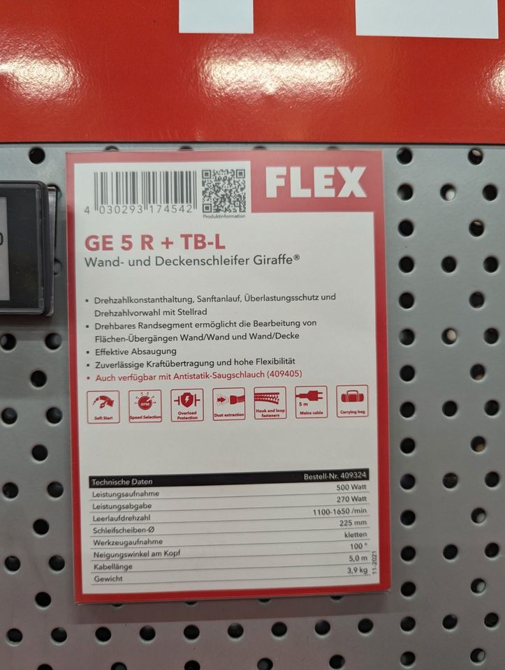 Flex Wand- und Deckenschleifer Giraffe GE5R + TB-L in Ravensburg