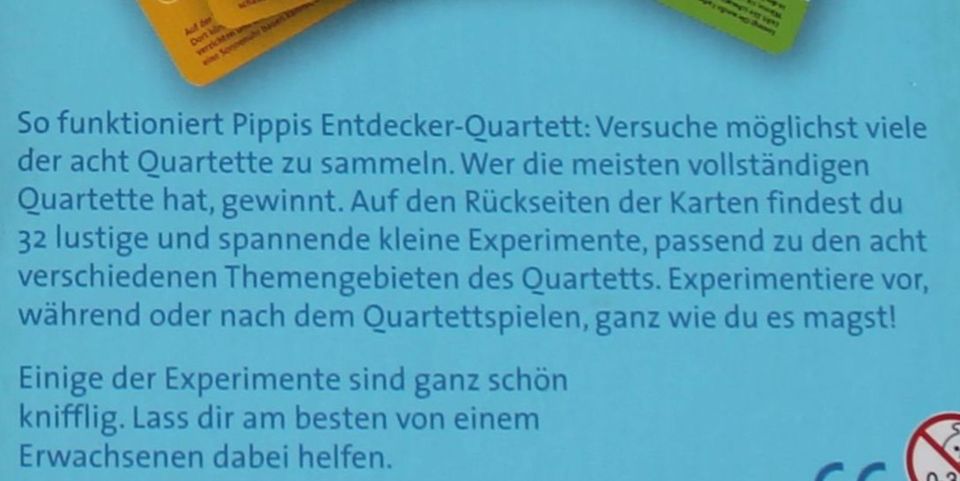 Pippi Langstrumpf Entdecker-Quartett Kartenspiel Oetinger Spiele in Wienburg