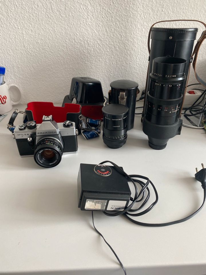 Kamera Konvolut Praktika MTL5 b Teleobjektiv Spiegelreflexkamera in Wernigerode