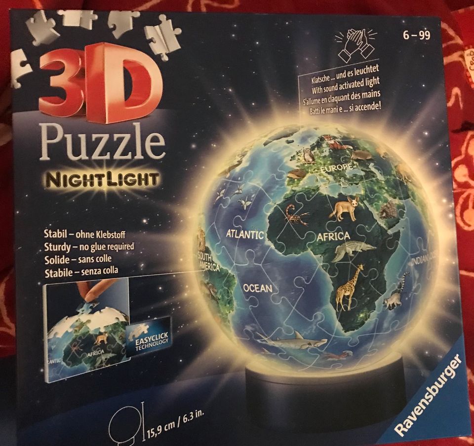 3DPuzzle Ravensburger Weltkugel mit Licht in Hofgeismar