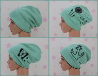 pinkeSterne* Wendebeanie MINT Beanie Mütze Motive Punkte Bestickt Sachsen-Anhalt - Zehrental Vorschau