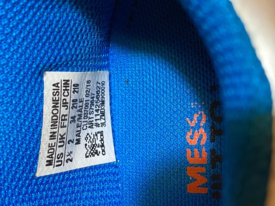 Adidas Fußballschuhe Messi Stollen Silber schwarz blau 34 in Bad Dürkheim