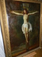 Altes Ölgemälde "Jesus am Kreuz "Antik Christus Bayern - Freyung Vorschau