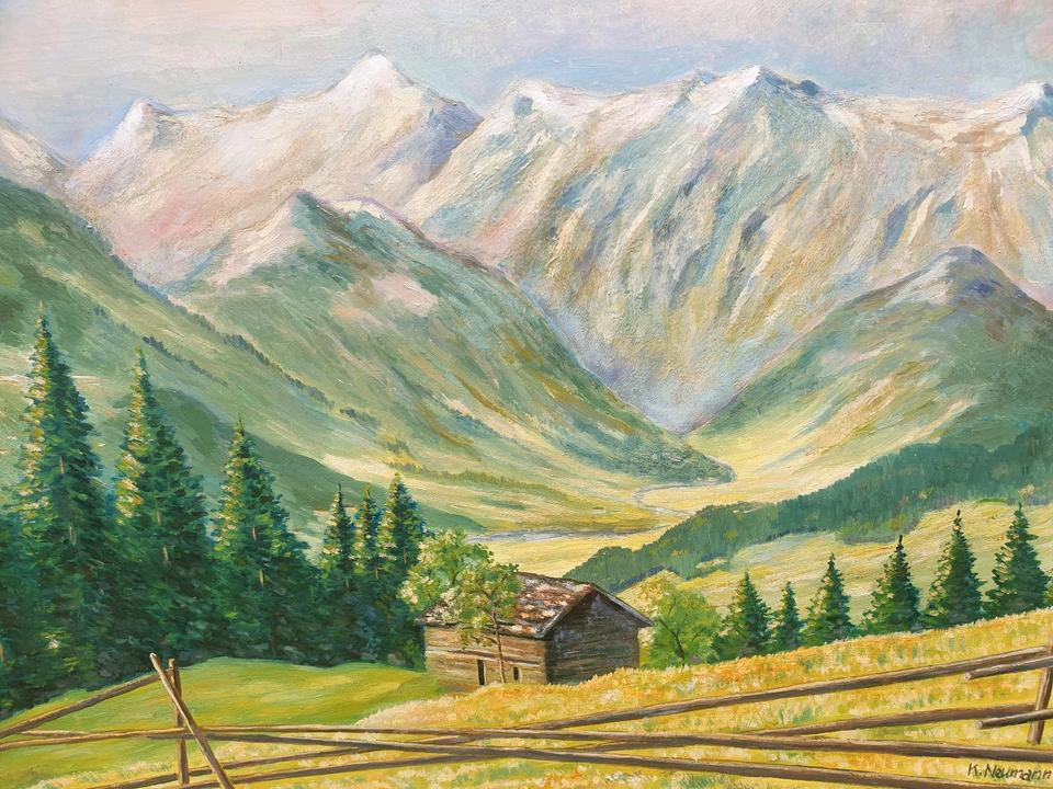 Bild, Gemälde, Ölbild, Ölgemälde, Landschaft,K.Neumann 1947 in Dresden