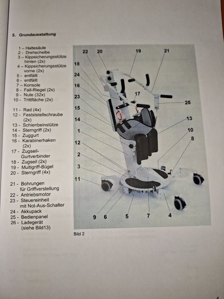 Aufsteh- Umsetz- Mobilitätshilfe Patientenlifter Lift Kran Roleo in Oberhausen a.d. Donau