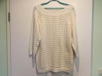 cremeweißer Pullover mit Lochmuster, U-Bootkragen Gr. L 3/4 Arm Bayern - Postbauer-Heng Vorschau