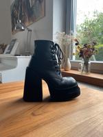 Unif Stiefel Boots Stiefeletten Brat Schwarz Leder 38 Baden-Württemberg - Pfinztal Vorschau