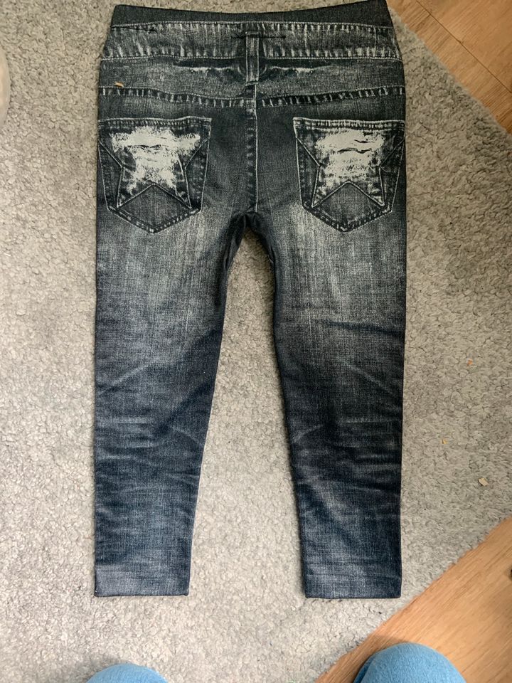 Leggins Jeggins Jeans Print Aufdruck 110 116 gefüttert in Hagen