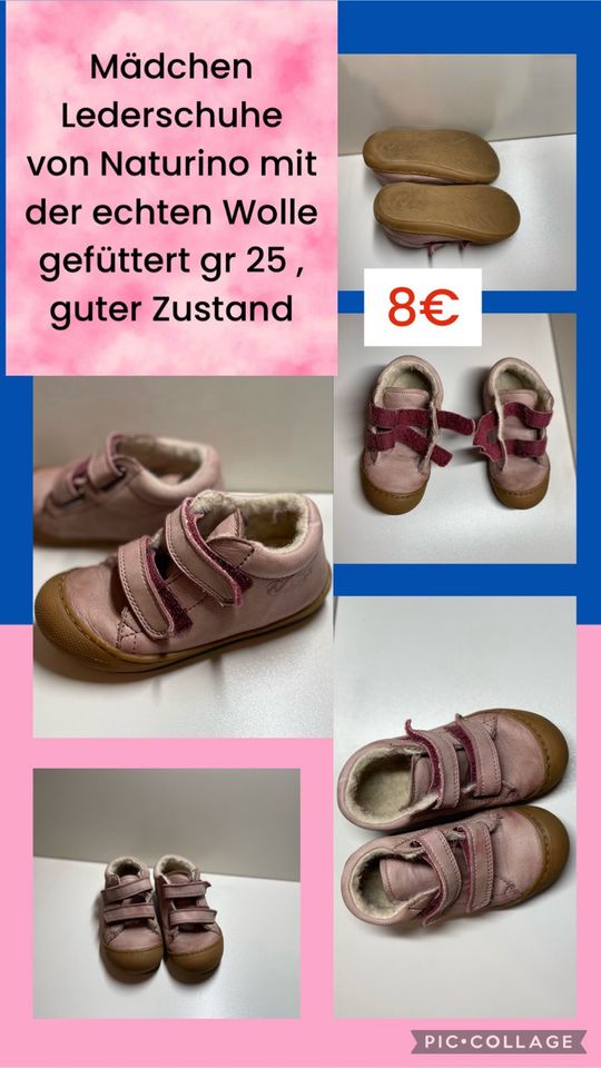 Lederschuhe Naturino gr 25 gr 26 warm mit echter Wolle gefüttert in Schenefeld