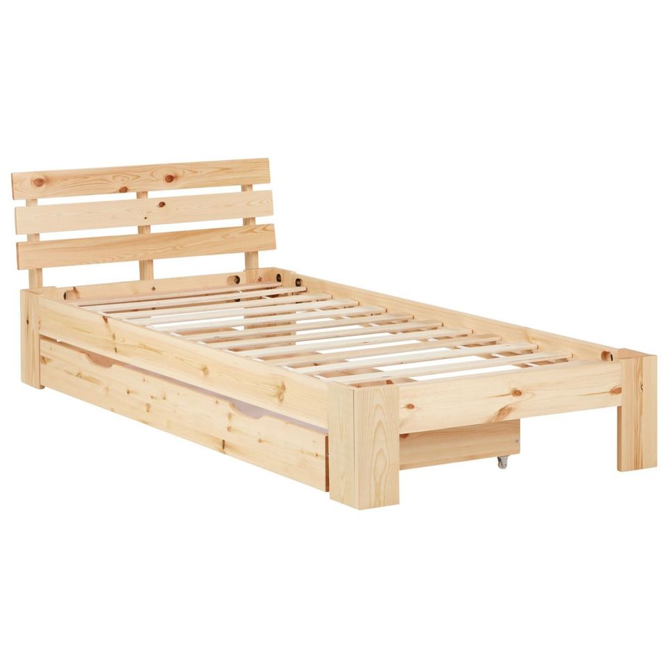 Bett Holzbett Futonbett Bettkasten Holz Natur 90x200 NEU 041-Dü in Düsseldorf