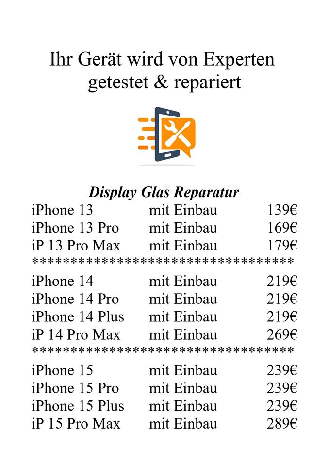 Handy iPhone Display Reparatur 12 11 Pro Xs-Max-Xr 8-7-Plus SE in Berlin