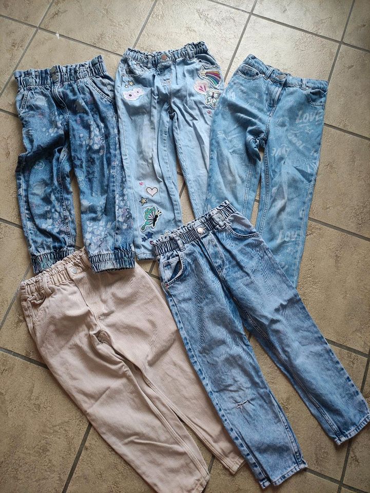 5 Jeans Hosen Paket Mädchen 116 Next H&M in Borken