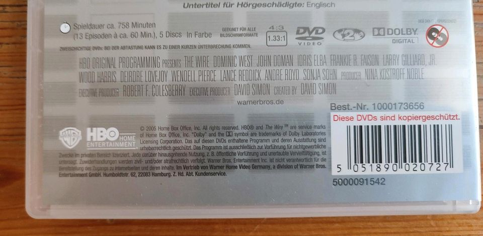 5 DVD Box-Set The Wire Erste Staffel Warner Bros. HBO 2005 wie ne in Köln