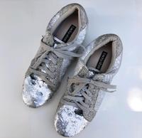 Lucky shoes Schuhe 37 silber mit Glitzer Wendepailletten Sneaker Nordrhein-Westfalen - Erftstadt Vorschau