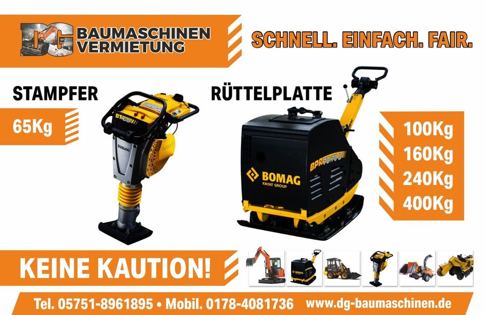 Rüttelplatte mieten 225kg Baumaschinenvermietung in Niedersachsen