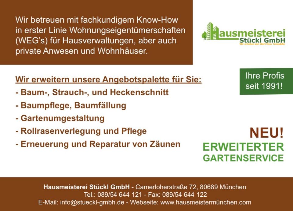 Wir bieten Hausmeister- und Putzvertretungen in und um München in München