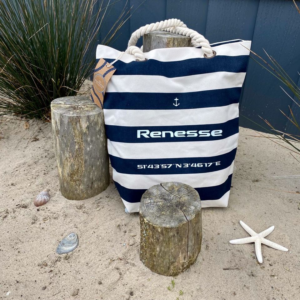 ╳ Strandtasche „Koordinaten“ ╳ Renesse / Sylt * Made with love in Viersen