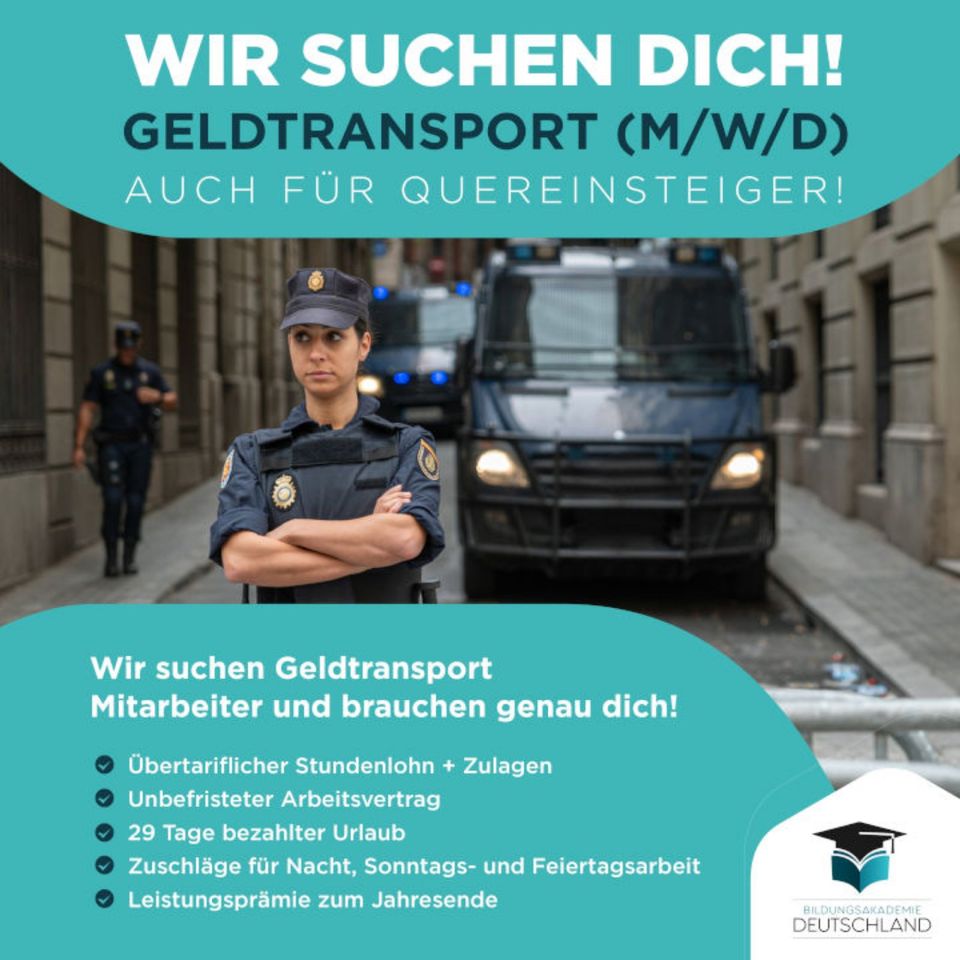 Geldtransport (m/w/d) | Auch für Quereinsteiger**|job|security|quereinsteiger|sicherheitsmitarbeiter|vollzeit in Stuttgart