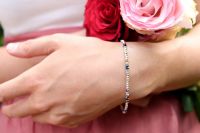 Armband recyceltes Silber Kristallglas NEU Handarbeit Braut Baden-Württemberg - Vörstetten Vorschau