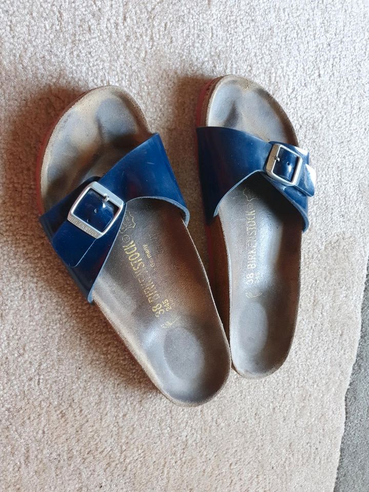 Orginal Birkenstock Madrid 38 in Blau Lila schmal in Bad Oldesloe