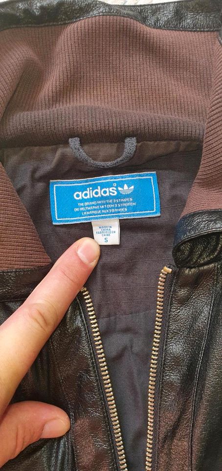 Adidas Jacke S Kunstleder schwarz braun in Hamburg